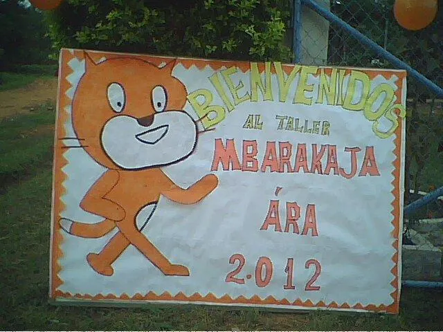 Cartel de bienvenida Scratch ~ Escuela Básica Nº 6715 Sagrada Familia