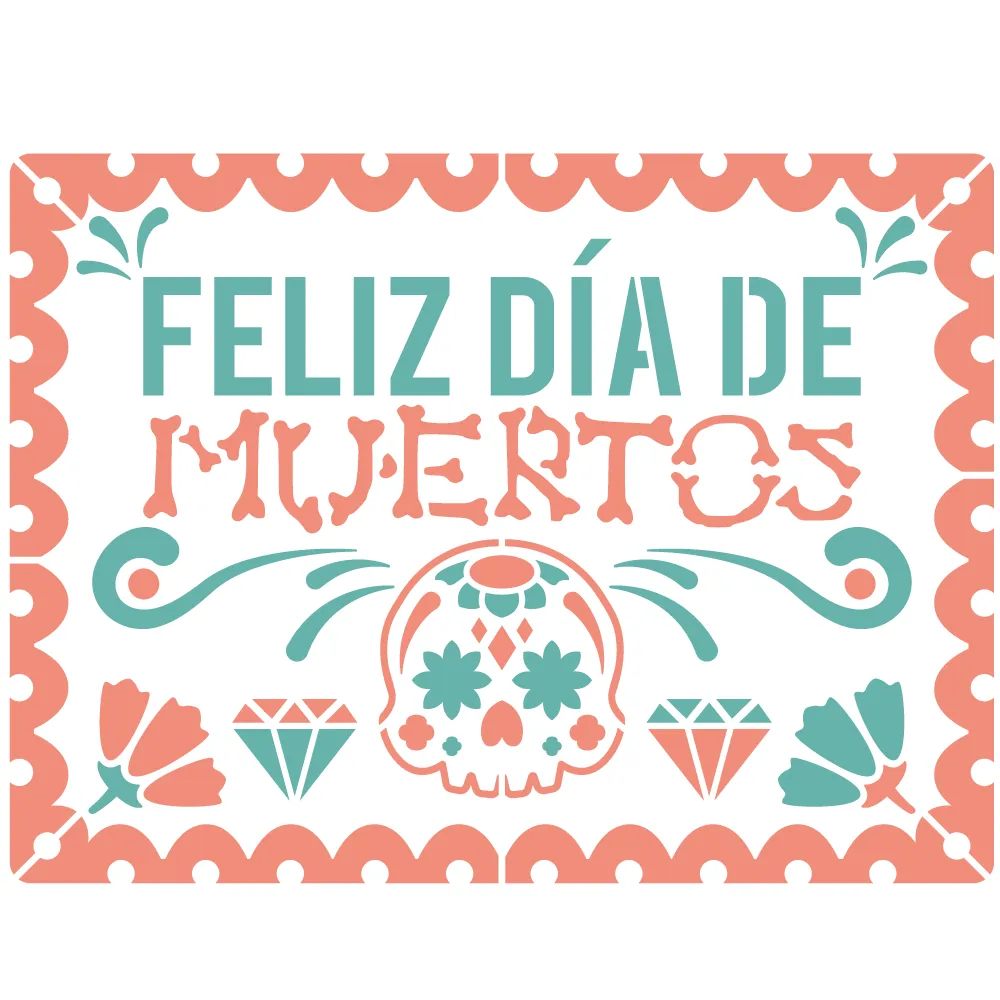 CARTEL DÍA DE MUERTOS-Stencil, plantilla decorativa – SD Stencils Decorativos CARTEL DÍA DE MUERTOS-Stencil, plantilla decorativa – SD Stencils Decorativos