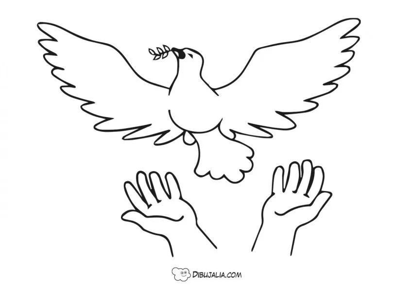 Soltamos palomas por la paz - Dibujo #877 - Dibujalia - Dibujos para Colorear y Recursos Educativos Soltamos palomas por la paz - Dibujo #877 - Dibujalia - Dibujos para Colorear y Recursos Educativos