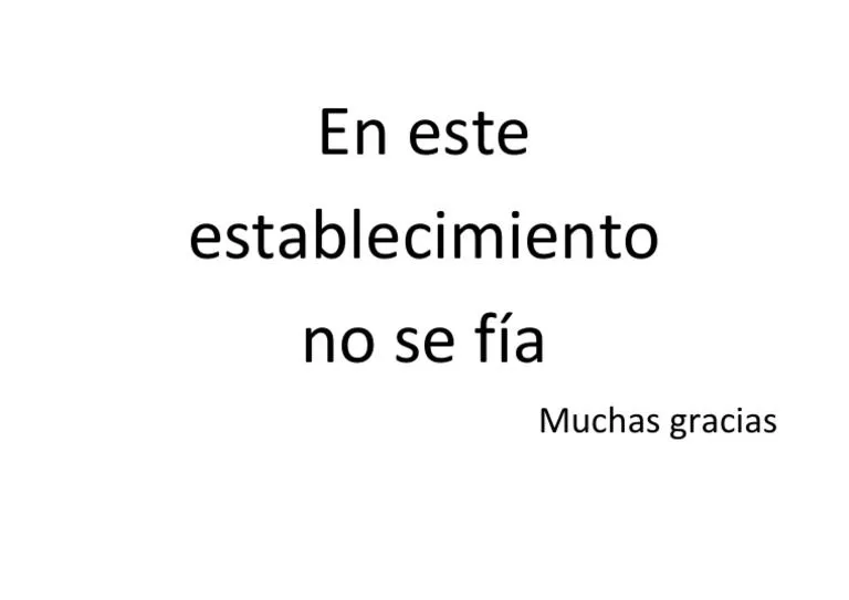 Cartel en Este Establecimiento No Se Fia | PDF Cartel en Este Establecimiento No Se Fia | PDF