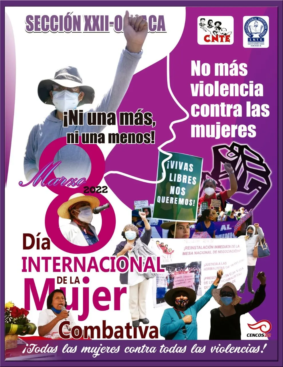 CARTEL. ¡NO MÁS VIOLENCIA CONTRA LAS MUJERES! | Centro de Comunicación Social de la Sección XXII CARTEL. ¡NO MÁS VIOLENCIA CONTRA LAS MUJERES! | Centro de Comunicación Social de la Sección XXII