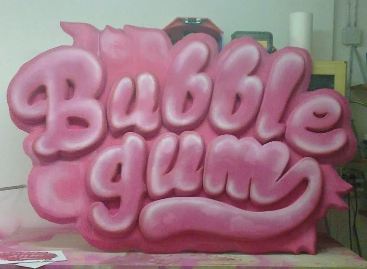 Cartel de poliestireno para la fiesta BUBBLE GUM | manualidades en ... Cartel de poliestireno para la fiesta BUBBLE GUM | manualidades en ...