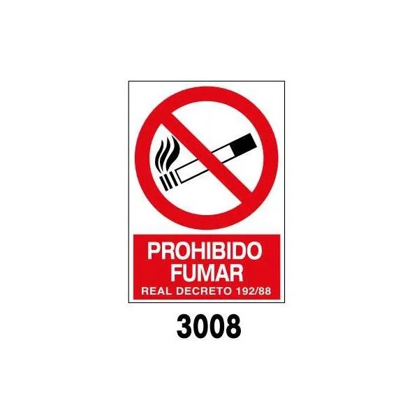CARTEL PROHIBIDO FUMAR 3008 - Ferretería Los Llanos