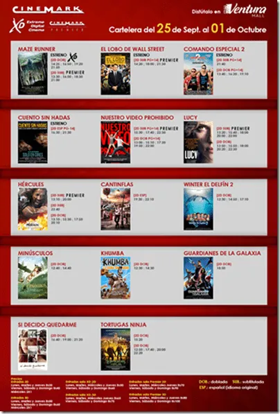 Cartelera de CineMark del jueves 25 de septiembre al miércoles 1 ... Cartelera de CineMark del jueves 25 de septiembre al miércoles 1 ...