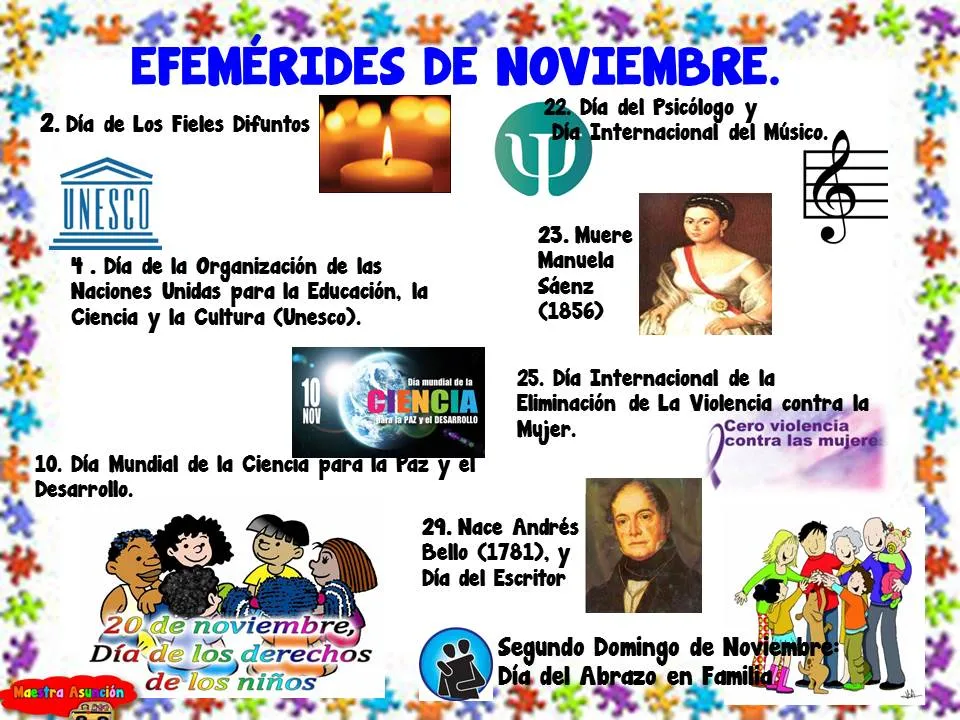Carteleras: Efemérides de noviembre