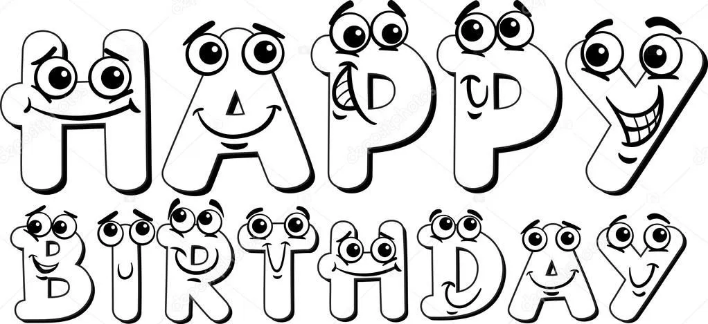 Página para colorear cartel de feliz cumpleaños — Vector stock ... Página para colorear cartel de feliz cumpleaños — Vector stock ...