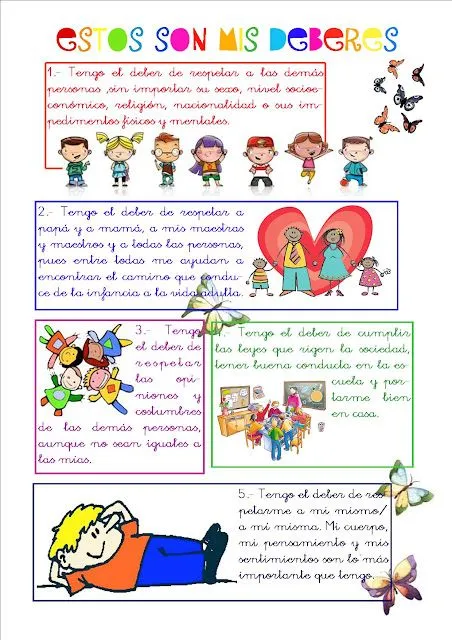 EN MI CLASE APRENDER ES DIVERTIDO: DERECHOS Y DEBERES DE LA INFANCIA EN MI CLASE APRENDER ES DIVERTIDO: DERECHOS Y DEBERES DE LA INFANCIA