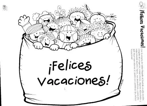 CARTELES DE FELICES VACACIONES PARA COLOREAR CARTELES DE FELICES VACACIONES PARA COLOREAR