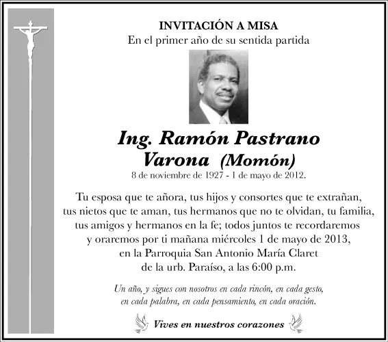 INVITaciones para misa de 6 meses de fallecido - Imagui