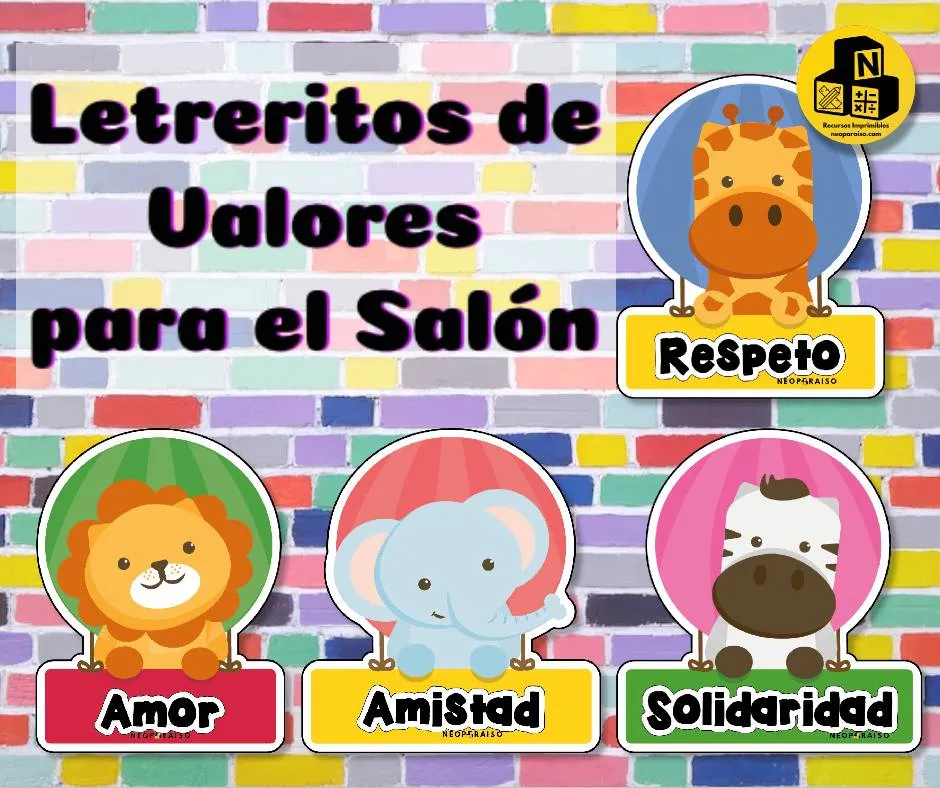Carteles de Valores en forma de Globitos
