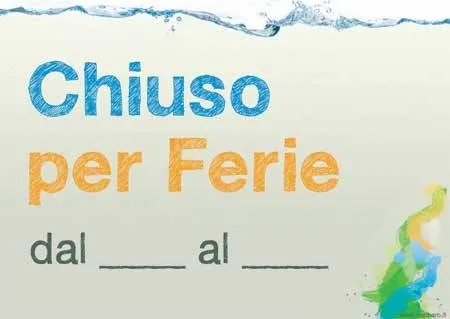Cartello chiuso per ferie gratis da stampare Cartello chiuso per ferie gratis da stampare