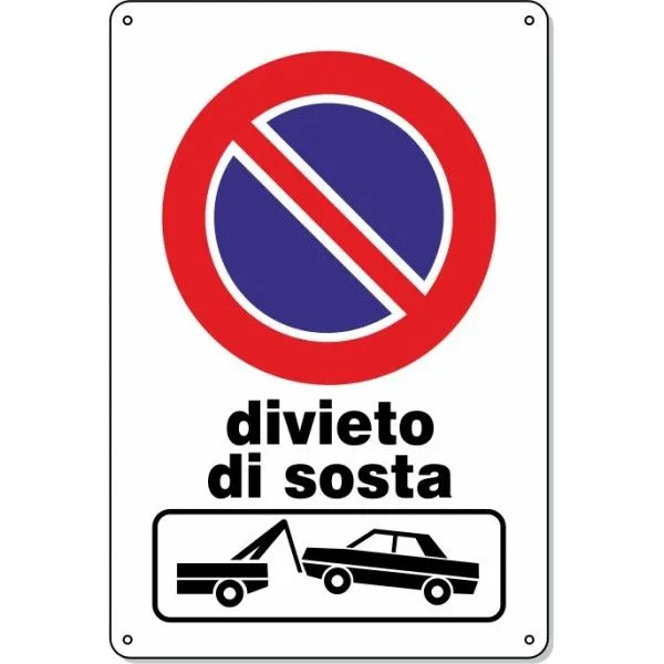 Cartello Divieto di Sosta Rimozione - 20x30 PVC 1 cartello