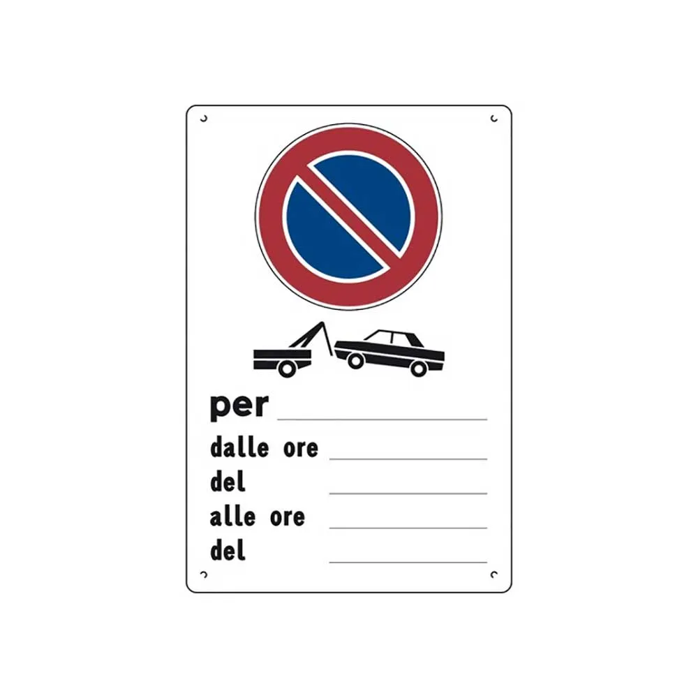 Cartello polionda 60x40 cm. "DIVIETO DI SOSTA PER LAVORI DAL__ AL__" -  Antinfortunistica Italia