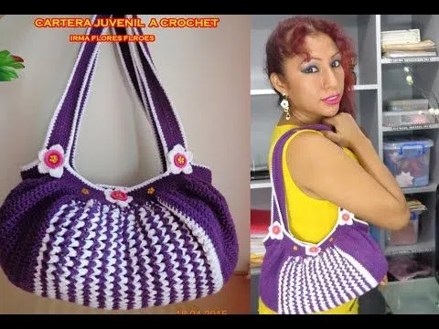 COMO HACER UNA CARTERA JUVENIL A CROCHET PASO A PASO - YouTube