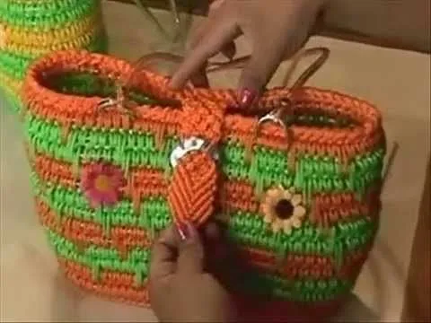 cartera playera 2 - tejido macrame - YouTube