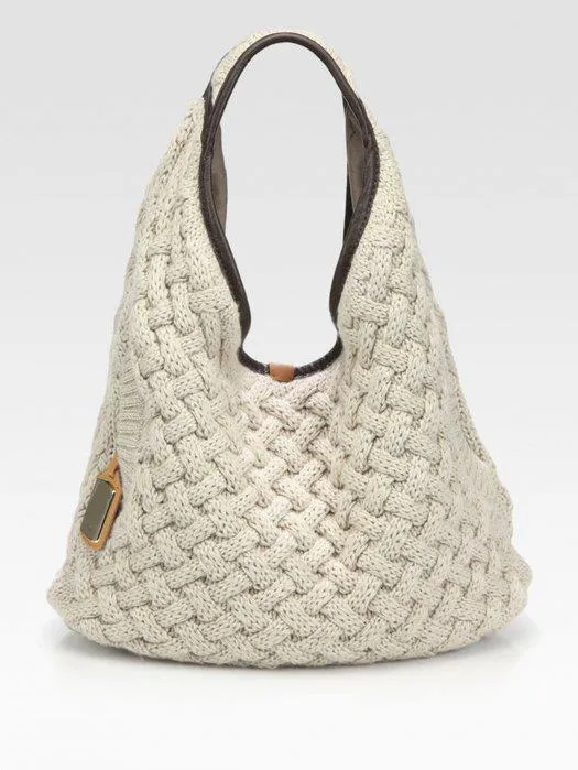 Carteras tejidas a palitos. | Entre Lanas e Hilados