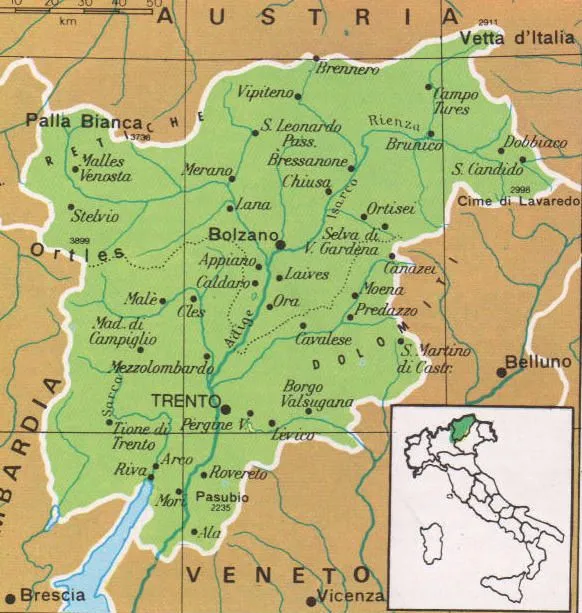 Cartine geografiche del Trentino Alto Adige ( Cartine geografiche del Trentino Alto Adige (