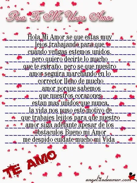 Cartita romantica extrañando a mi amor ~ Angelita de Amor ... Cartita romantica extrañando a mi amor ~ Angelita de Amor ...
