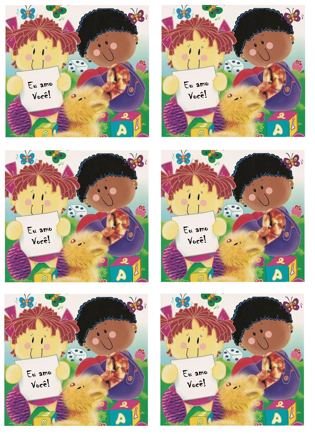 Cartões para imprimir - Eu amo você | Pra Gente Miúda