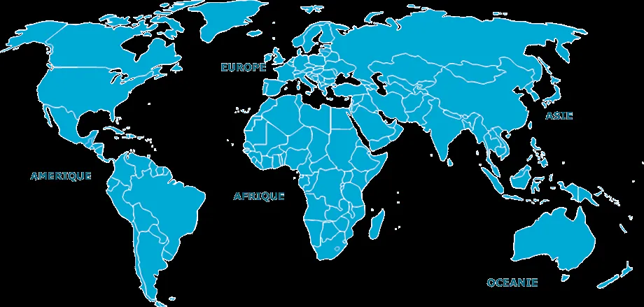 Carte du monde avec nom des continent - Imagui