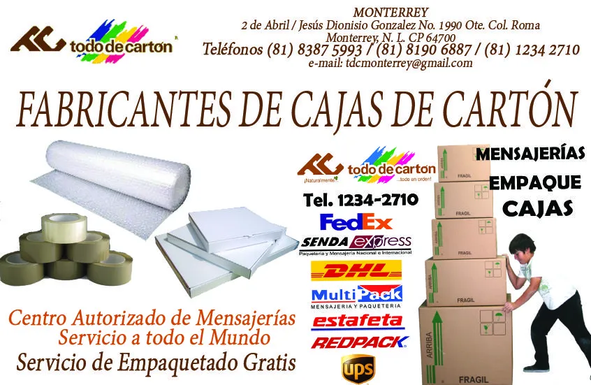 Todo de Carton Monterrey | Venta de Cajas de Cartón y más! Todo de Carton Monterrey | Venta de Cajas de Cartón y más!