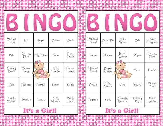 Baby shower bingo para imprimir gratis - Imagui