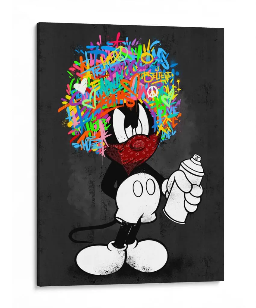 Cartoon Afro Graffiti - David Aste Cuadro Decorativo, Canvas Lab