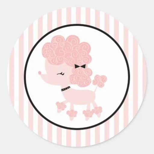 Cartoon French Poodle Round Sticker | Zazzle Cartoon French Poodle Round Sticker | Zazzle