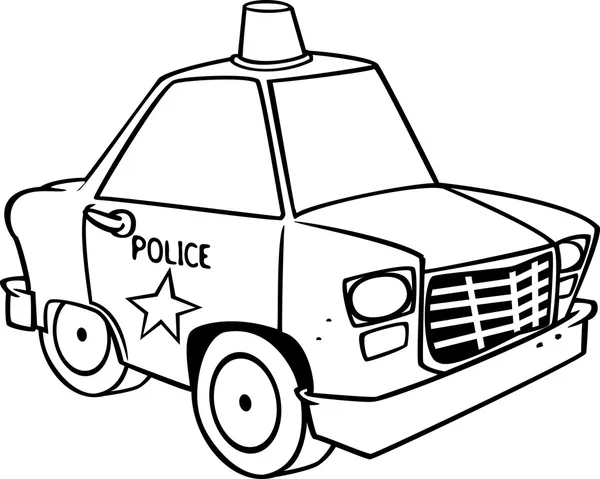 Cartoon Police Car (Black and White Line Art) by Ron Leishman ... Cartoon Police Car (Black and White Line Art) by Ron Leishman ...