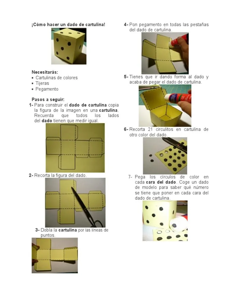 Cómo Hacer Un Dado de Cartulina | PDF