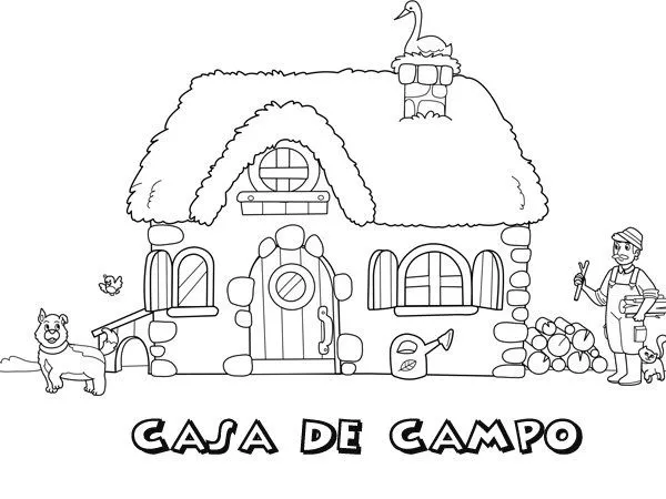 de una casa de campo para colorear