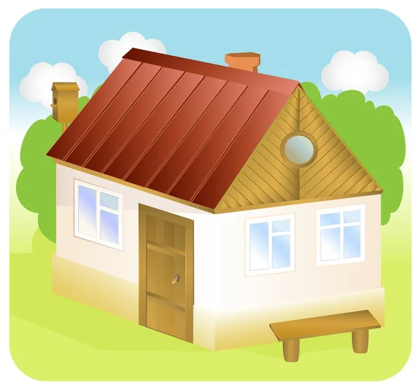 Una casa de campo de dibujos animados lindo — Vector stock © le ... Una casa de campo de dibujos animados lindo — Vector stock © le ...