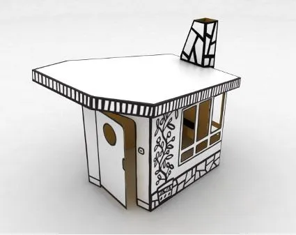 Casa de cartón para jugar - Decoracion - EstiloPeques Casa de cartón para jugar - Decoracion - EstiloPeques