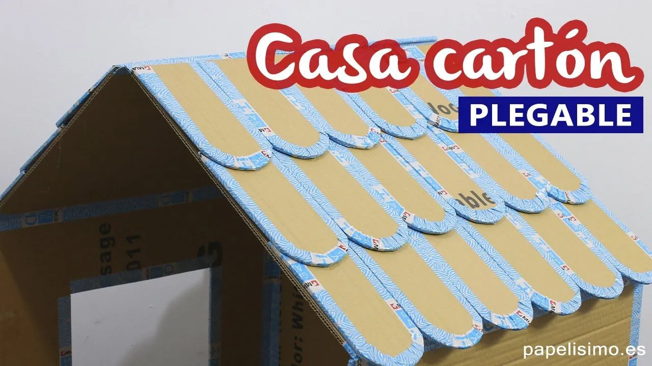 Cómo hacer casa de cartón para niños (Plegable) | Papelisimo Cómo hacer casa de cartón para niños (Plegable) | Papelisimo