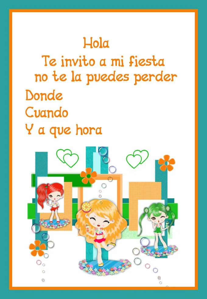 la casa de chichi: Invitacion Cumpleaños Niña la casa de chichi: Invitacion Cumpleaños Niña