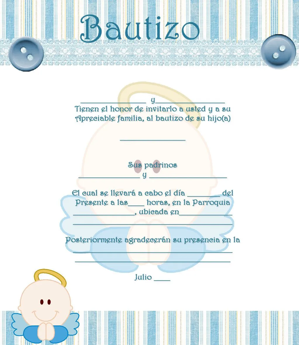 la casa de chichi: Invitacion de Bautizo