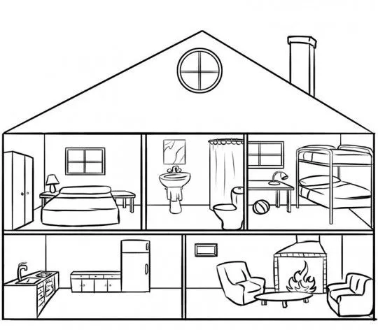 Partes casa para colorear - Imagui