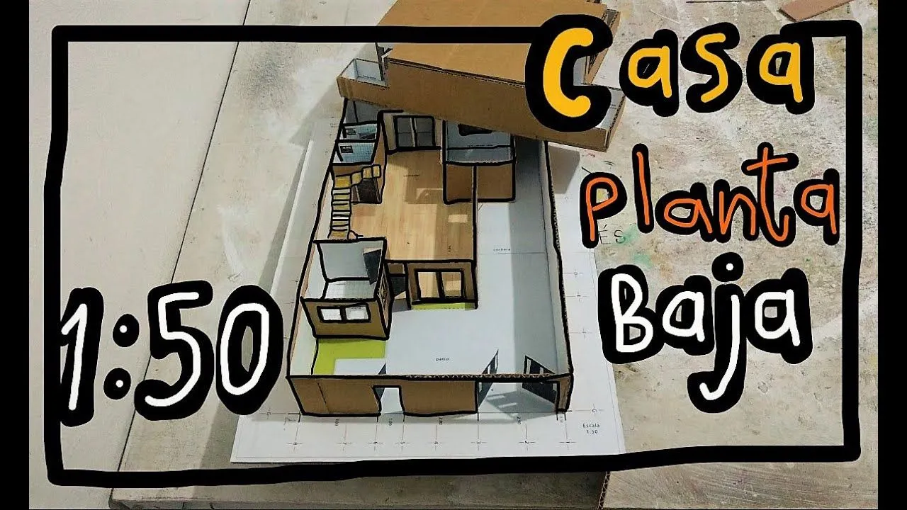 Casa Habitación Planta Baja Escala 1:50 (Maqueta) - YouTube Casa Habitación Planta Baja Escala 1:50 (Maqueta) - YouTube