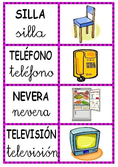 Objetos en inglés y español con dibujos - Imagui