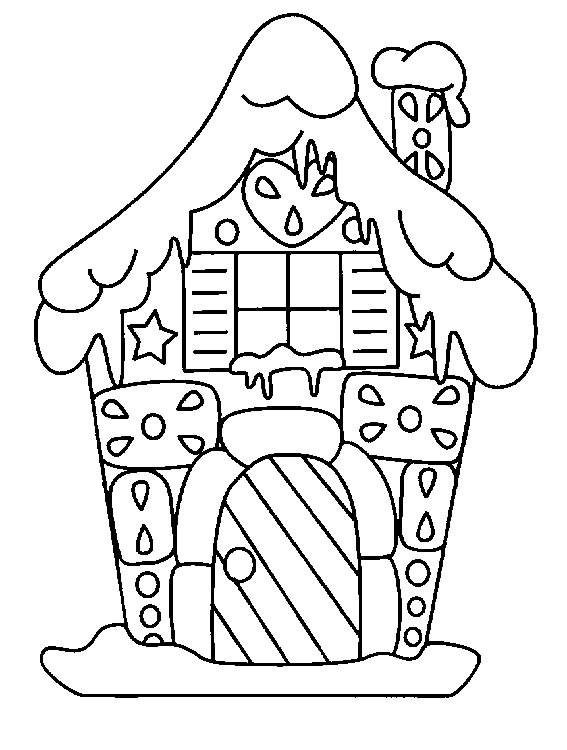 Casa de invierno para colorear y pintar | Dibujos para Colorear Gratis Casa de invierno para colorear y pintar | Dibujos para Colorear Gratis