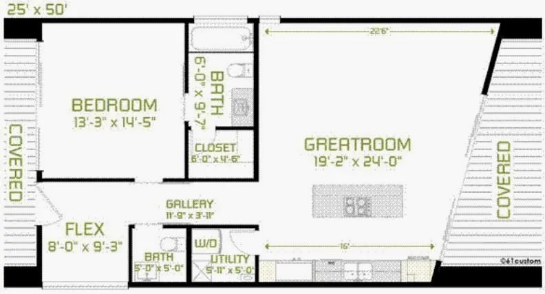 Casa moderna de una planta, 95 metros cuadrados y un dormitorio ... Casa moderna de una planta, 95 metros cuadrados y un dormitorio ...