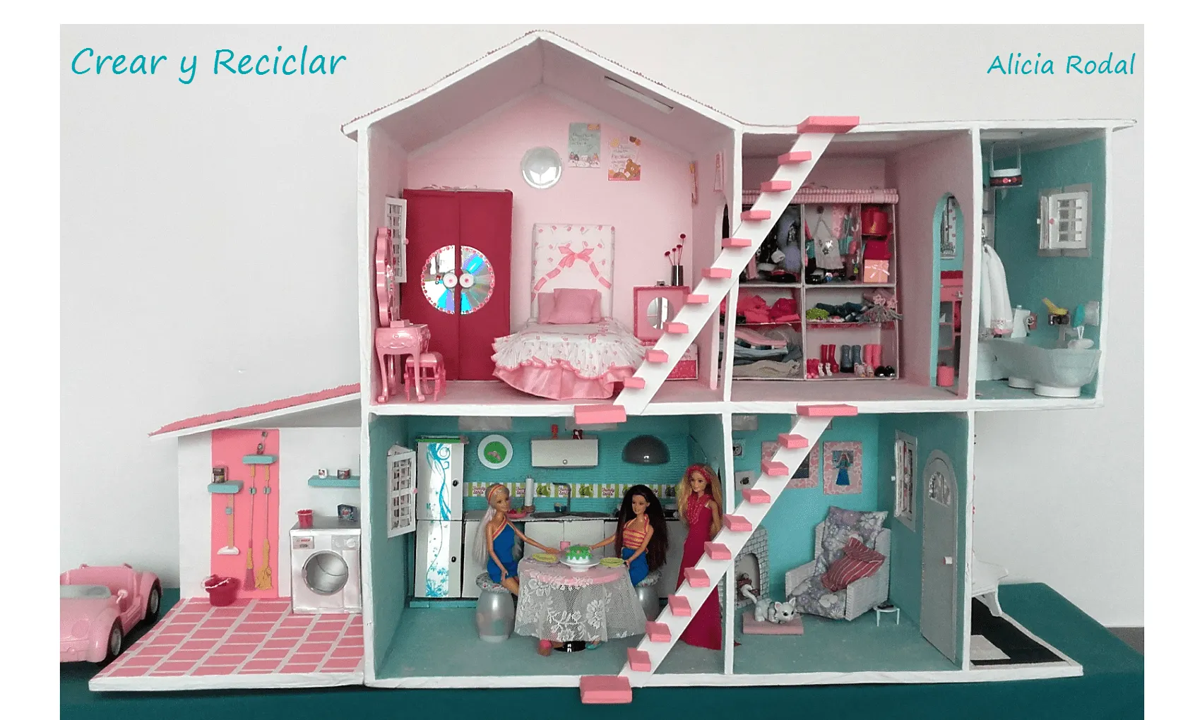 Casa de muñecas de cartón DIY - Crear y Reciclar Casa de muñecas de cartón DIY - Crear y Reciclar