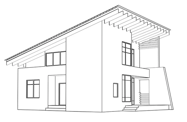 En casa, en la perspectiva de dibujo arquitectónico — Foto stock ... En casa, en la perspectiva de dibujo arquitectónico — Foto stock ...