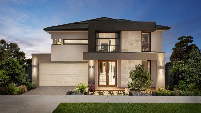 Casa de dos pisos moderna, fachada y diseño de interiores ... Casa de dos pisos moderna, fachada y diseño de interiores ...