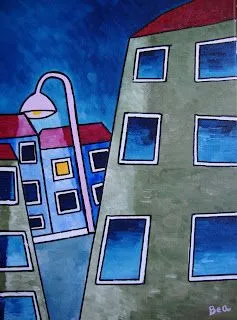 casas animadas version en oleo sobre lienzo casas animadas version en oleo sobre lienzo