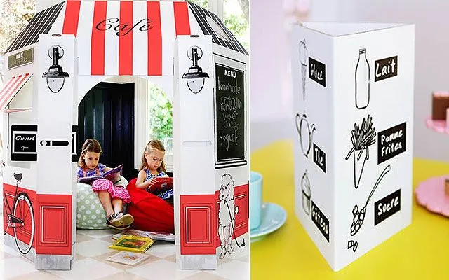 Casas de cartón para niños: el café francés y el castillo medieval ...