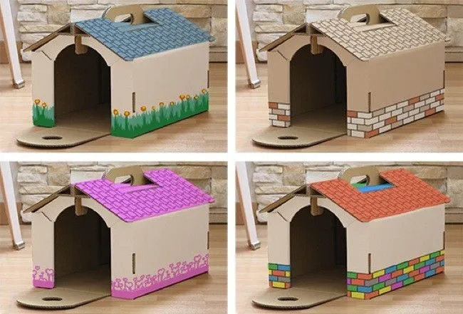 Casas de cartón personalizables para mascotas Casas de cartón personalizables para mascotas