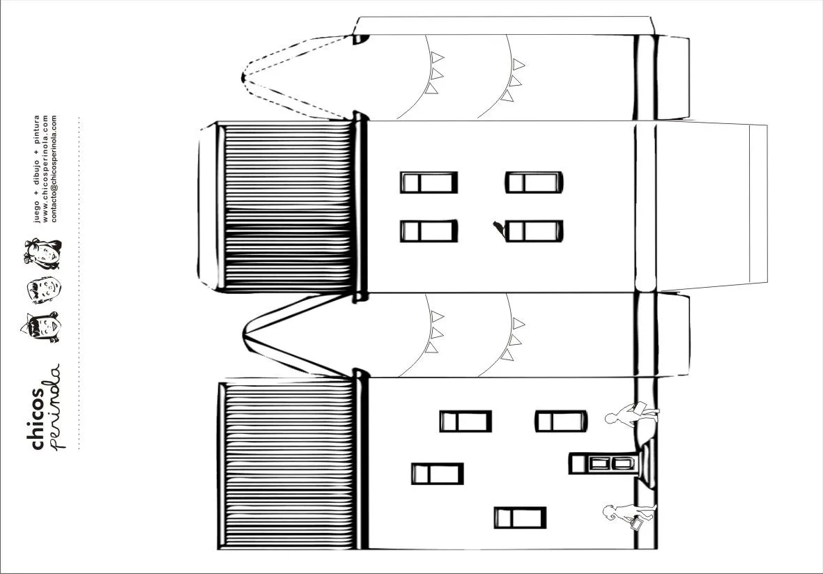 Casas de papel para imprimir y armar - Imagui