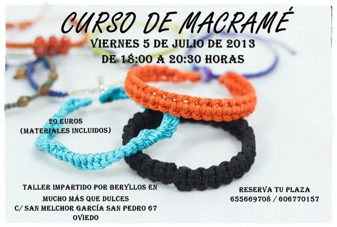 LES CASETES DE LA PLAYA: curso de macramé en Oviedo LES CASETES DE LA PLAYA: curso de macramé en Oviedo
