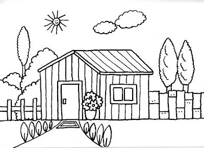 Dibujos de casas de madera para colorear - Imagui